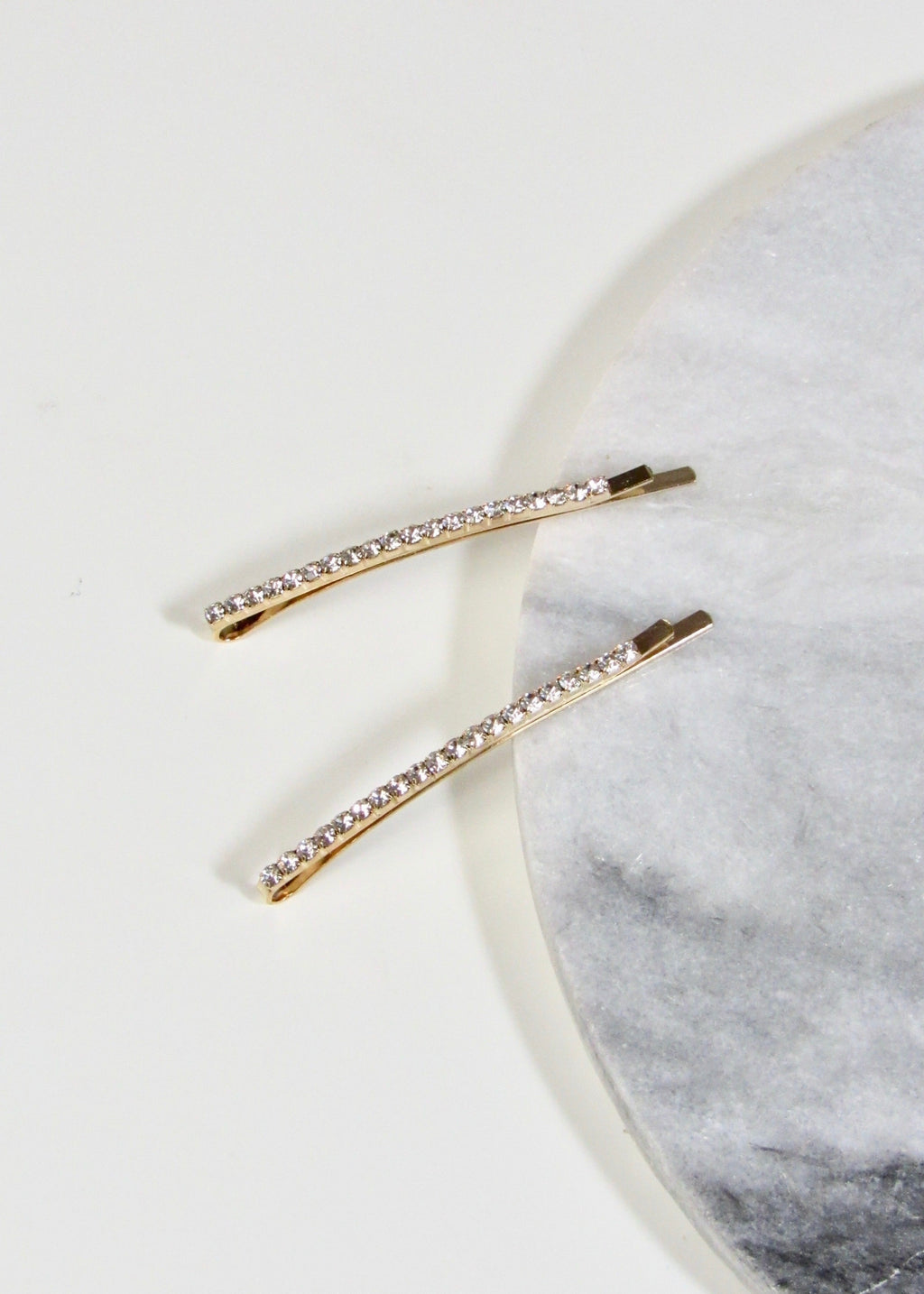 Dainty Fine Crystal 14k Gold Bobby Pin