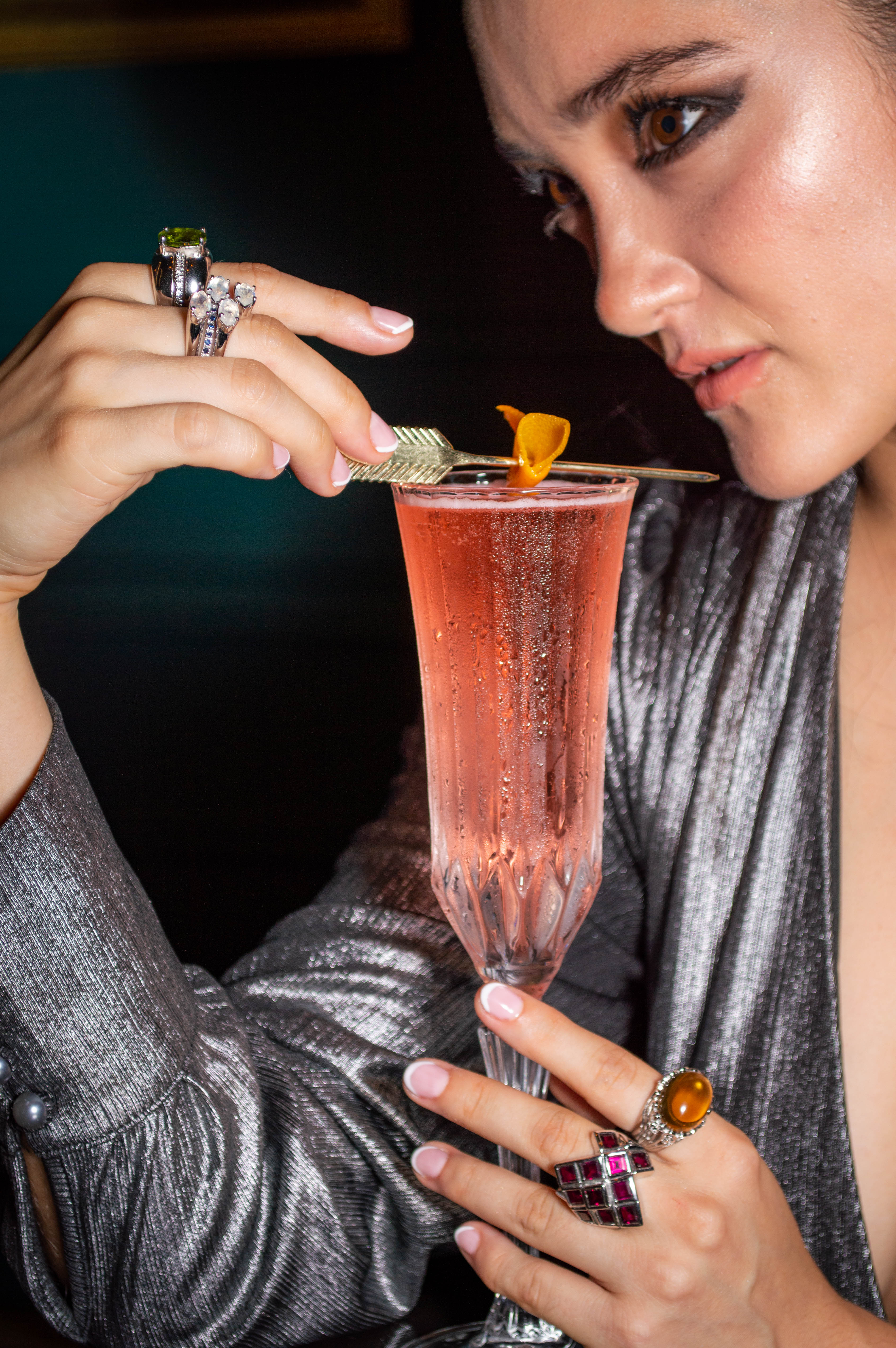 Navette Moonstone & Sapphire Cocktail Ring