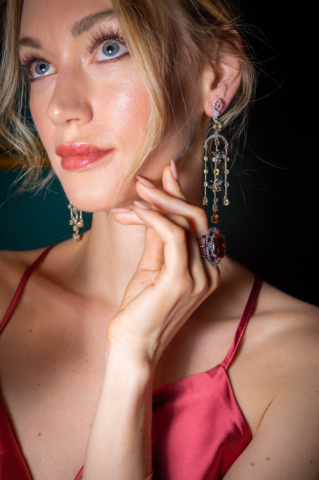 18 Carat Golden Scotch Natural Tourmaline Cocktail Ring