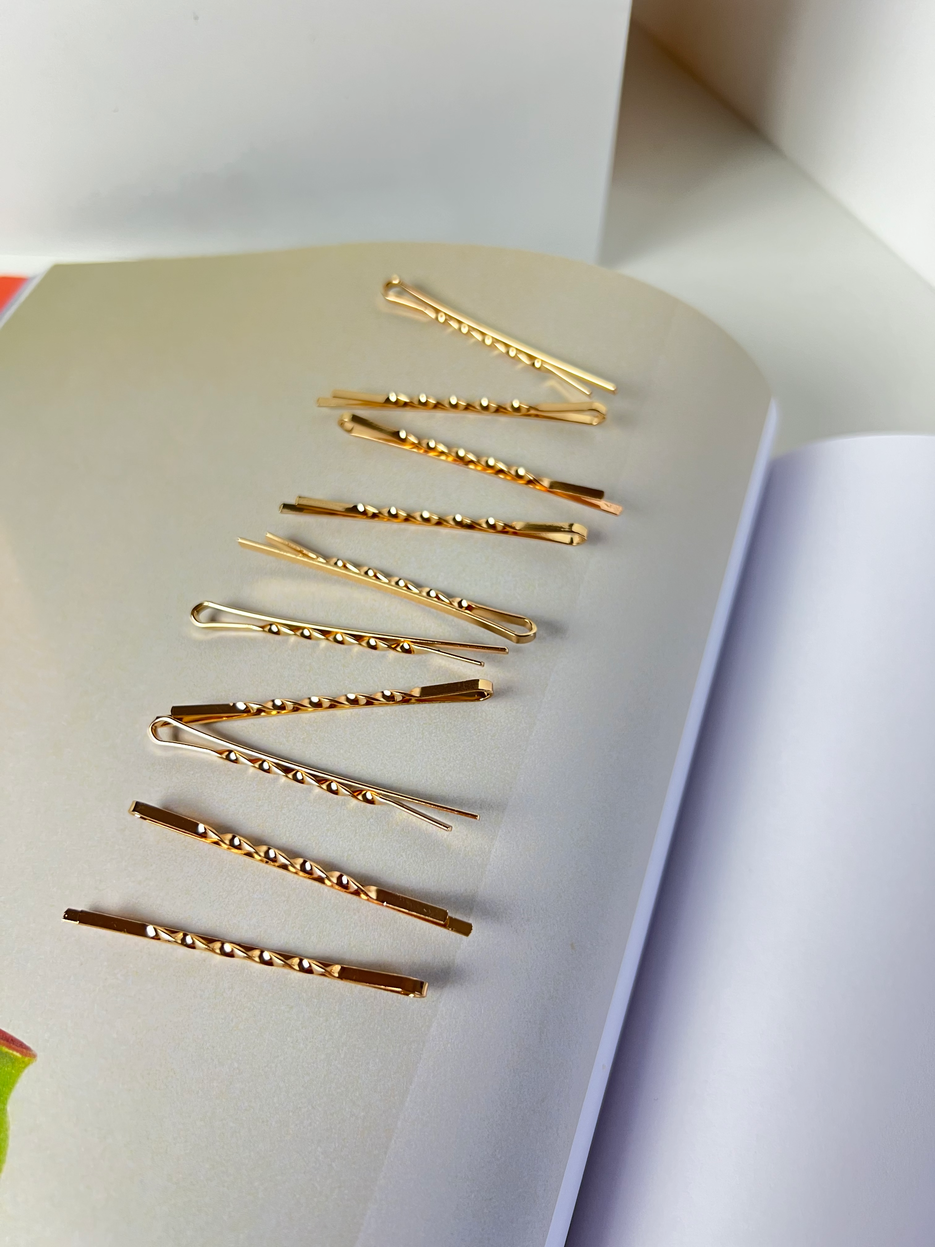 Bridal Laurel Gold Tiara with Set of Signature Gold Bobby Pins