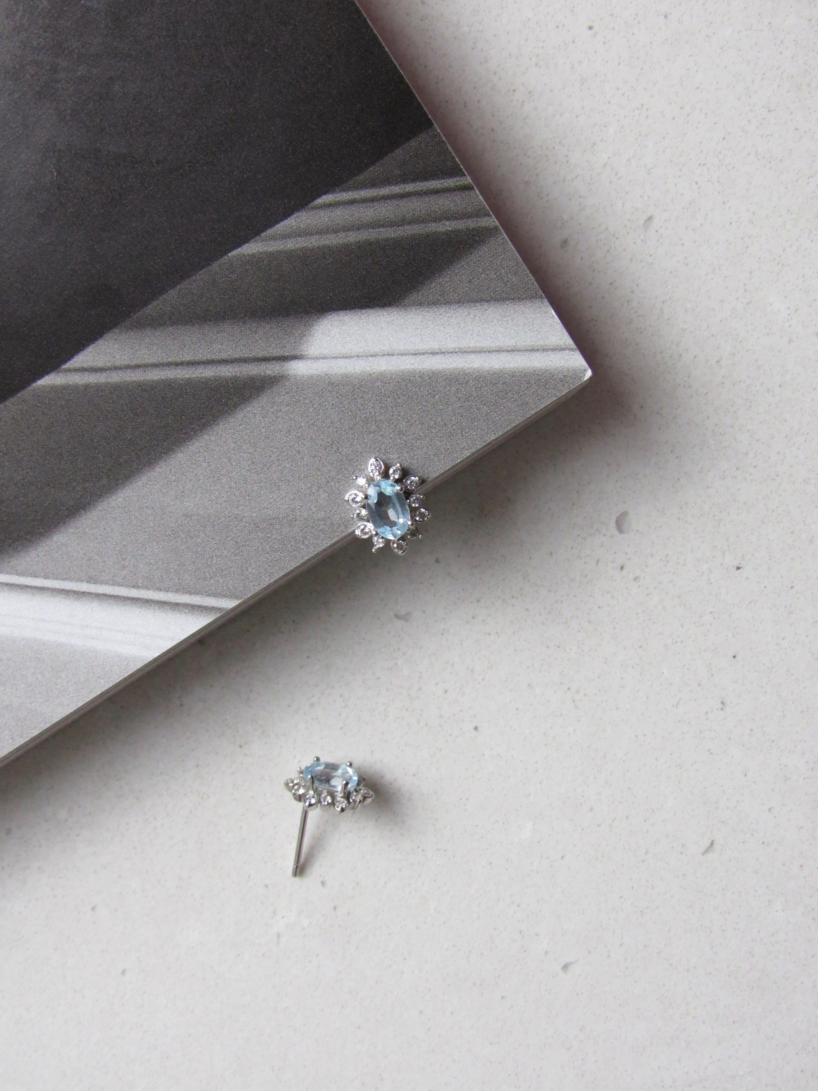 Cordelia Aquamarine Sterling Silver Stud Earrings