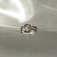 18K White Gold Natural Baguette & Round Diamond Flower Cluster Ring