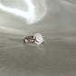 18K White Gold Natural Baguette & Round Diamond Flower Cluster Ring