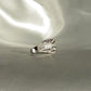 18K White Gold Natural Baguette & Round Diamond Rococo Crossover Ring