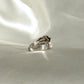 18K White Gold Natural Baguette & Round Diamond Rococo Crossover Ring