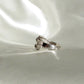 18K White Gold Natural Baguette & Round Diamond Rococo Crossover Ring