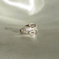 18K White Gold Natural Baguette & Round Diamond Rococo Crossover Ring