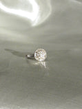 18K White Gold Natural Baguette & Round Diamond Dandelion Ring