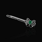 Emerald Bow 14k White Gold Hair Pin with Set of Signature Silver Bobby Pins