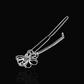 Emerald Bow 14k White Gold Hair Pin with Set of Signature Silver Bobby Pins