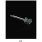 Emerald Bow 14k White Gold Hair Pin with Set of Signature Silver Bobby Pins