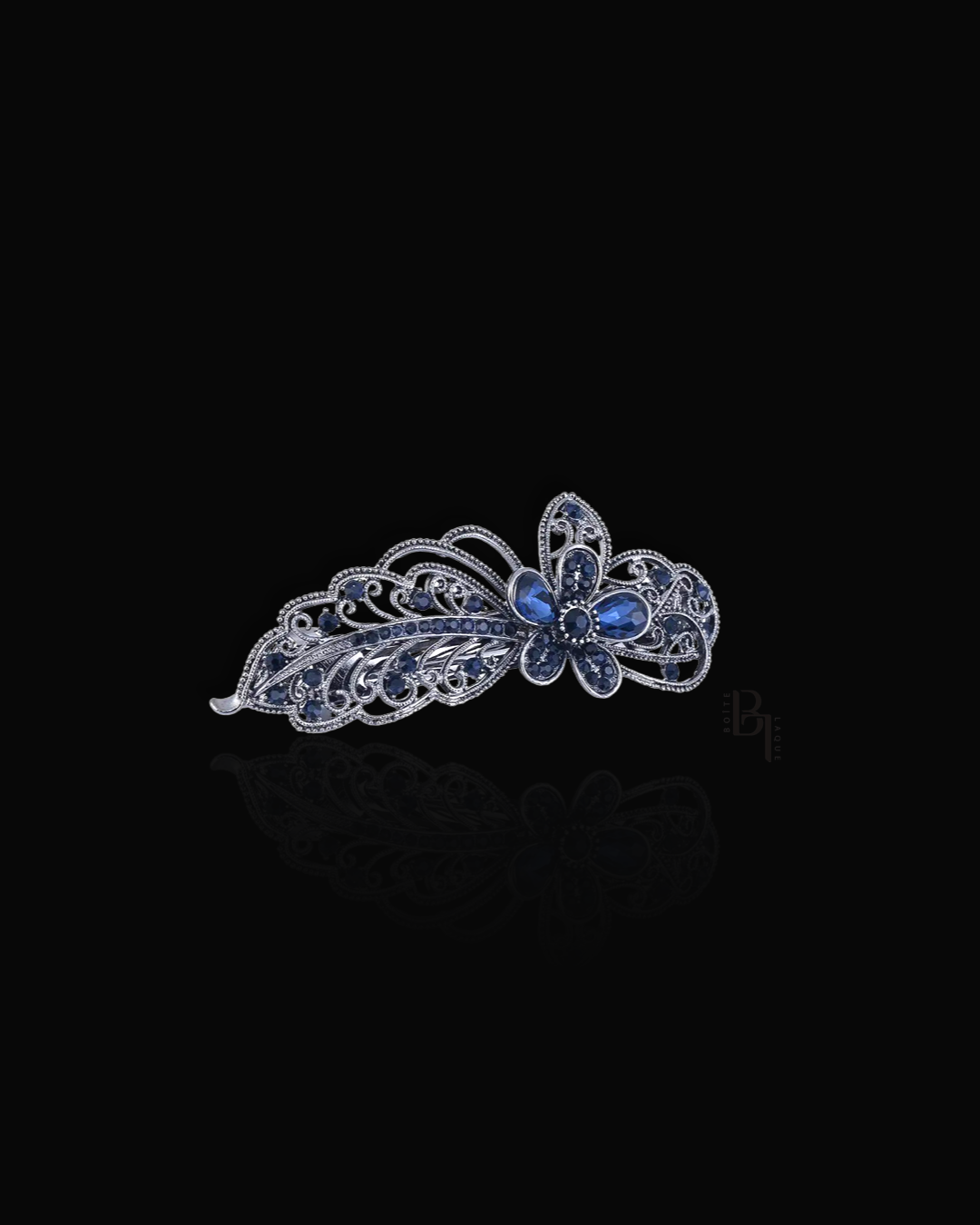 Elegant Bridal 14k White Gold Hair Pin with Set of Signature Silver Bobby Pins