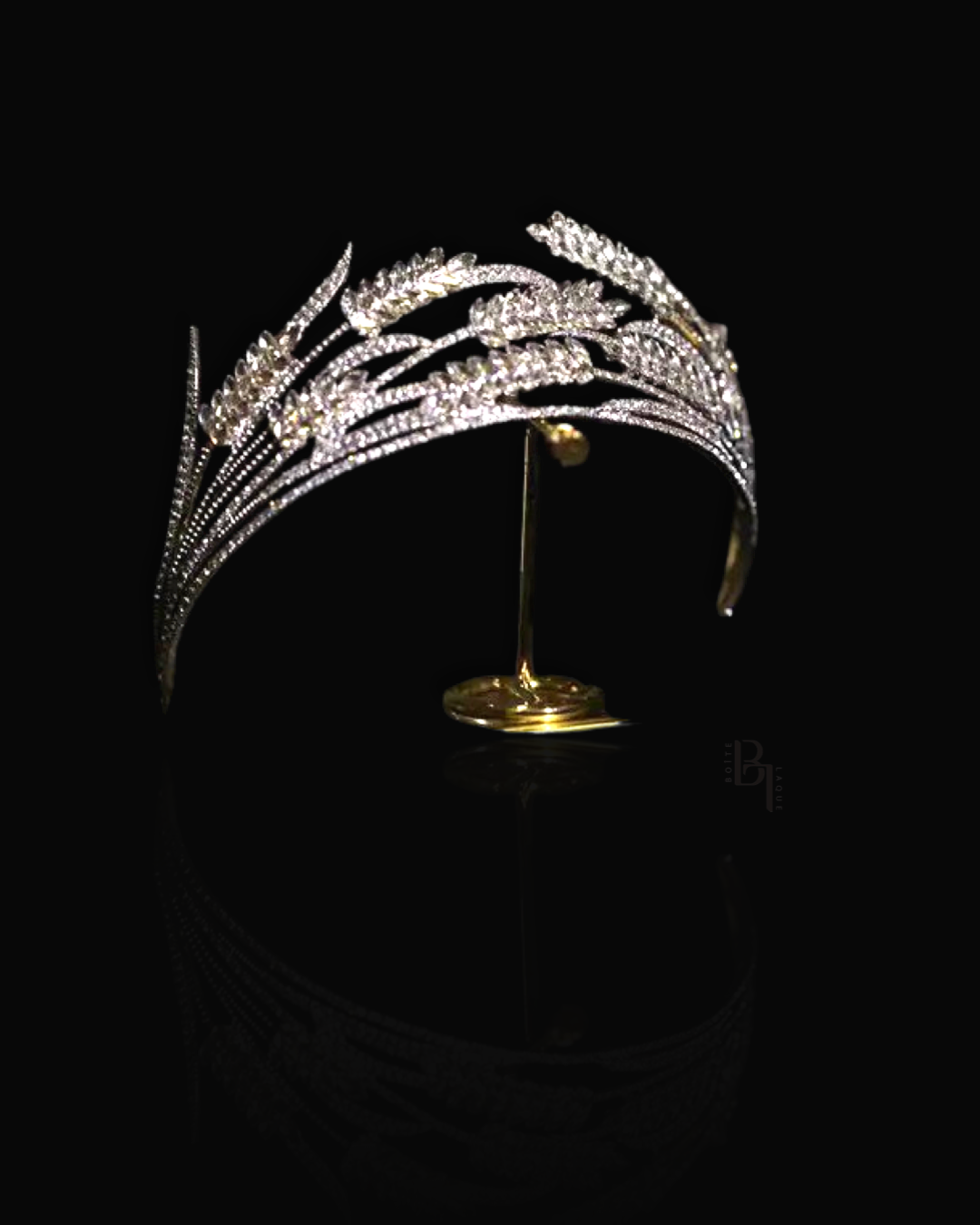 Bridal Laurel Gold Tiara with Set of Signature Gold Bobby Pins