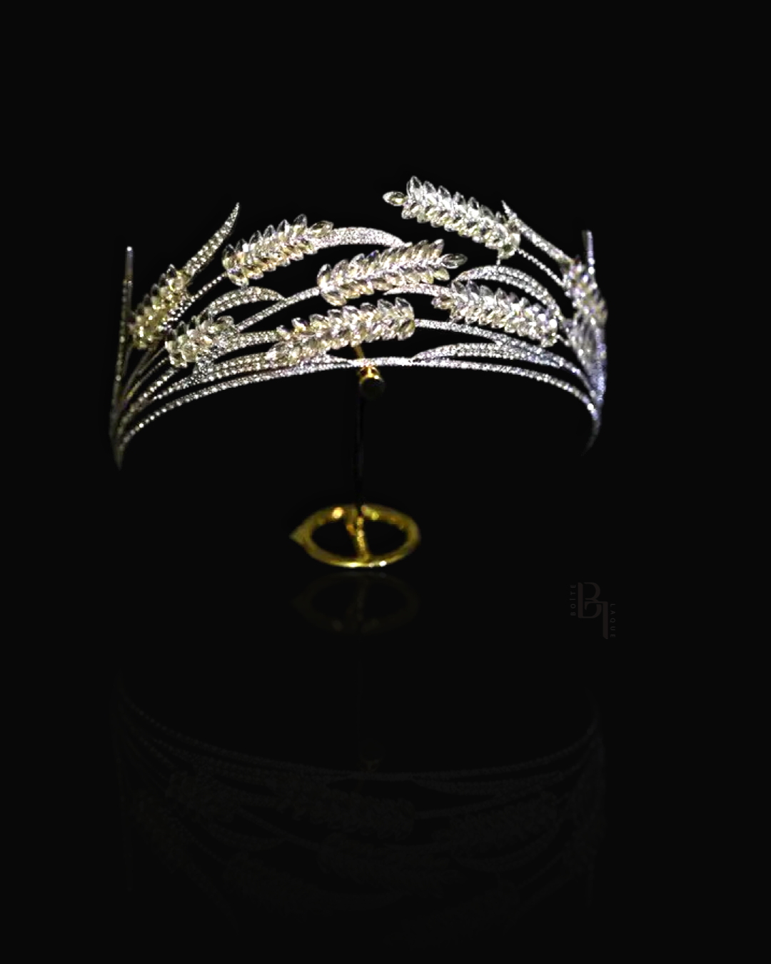 Bridal Laurel Gold Tiara with Set of Signature Gold Bobby Pins