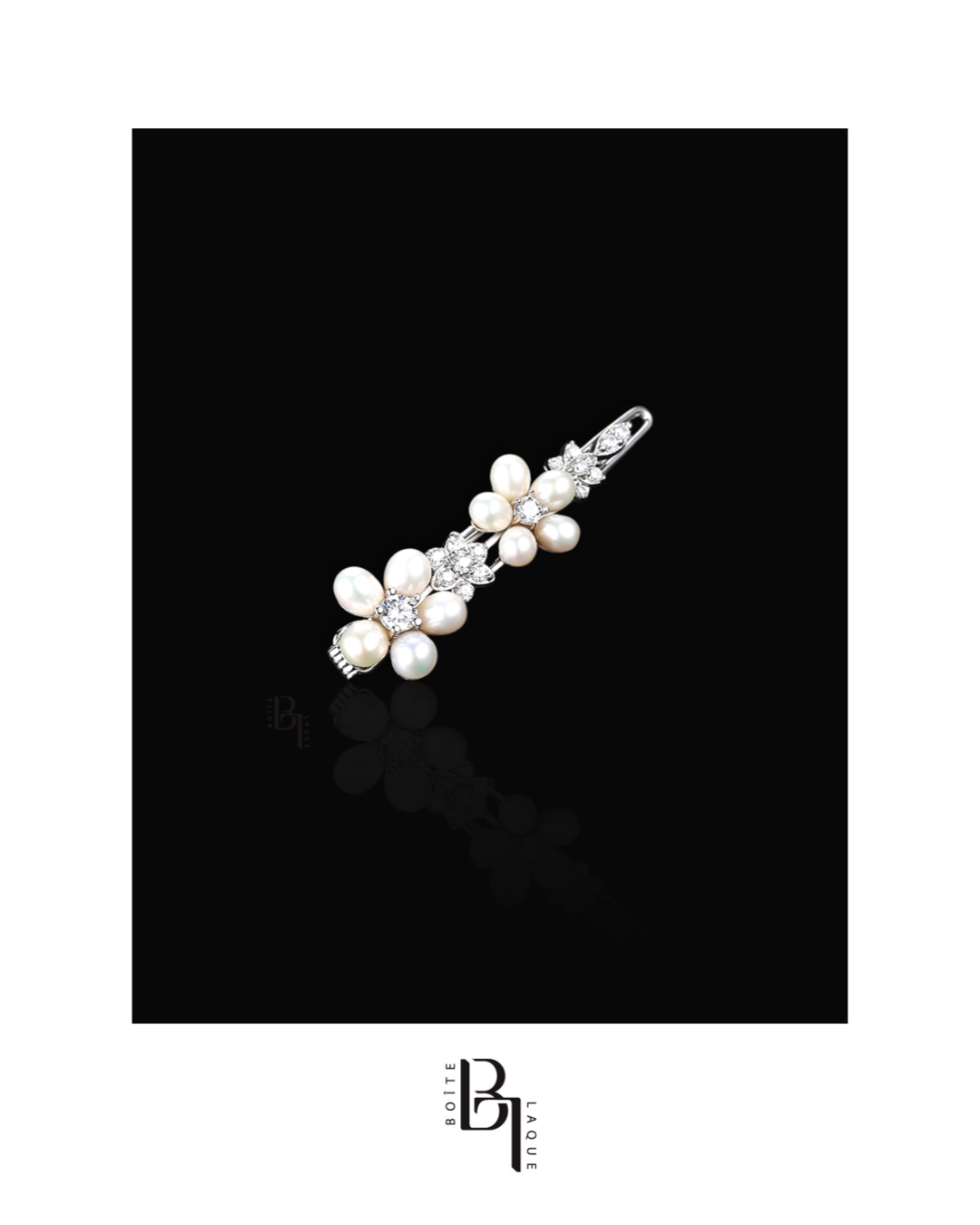 Bridal Freshwater Pearls 14k White Gold Hair Pin with Set of Signature Silver Bobby Pins