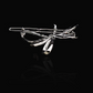 Blue Crystal Ribbon 14k White Gold Hair Pin with Set of Signature Silver Bobby Pins