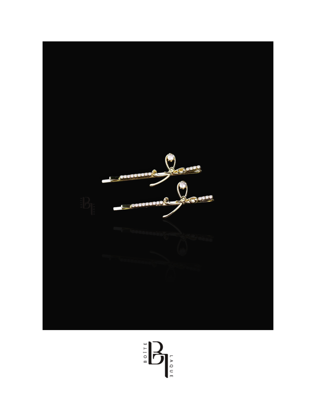 Elegant Knot 14K Gold Crystal Bobby Pin Set