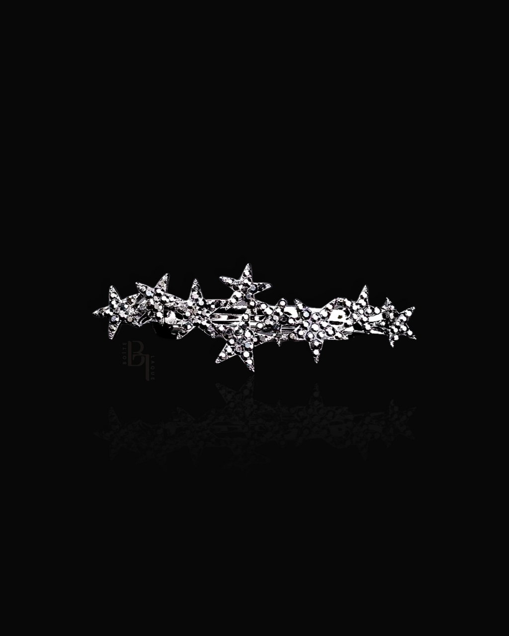 Stars barrette Clip with Set of Signature Silver Bobby Pins