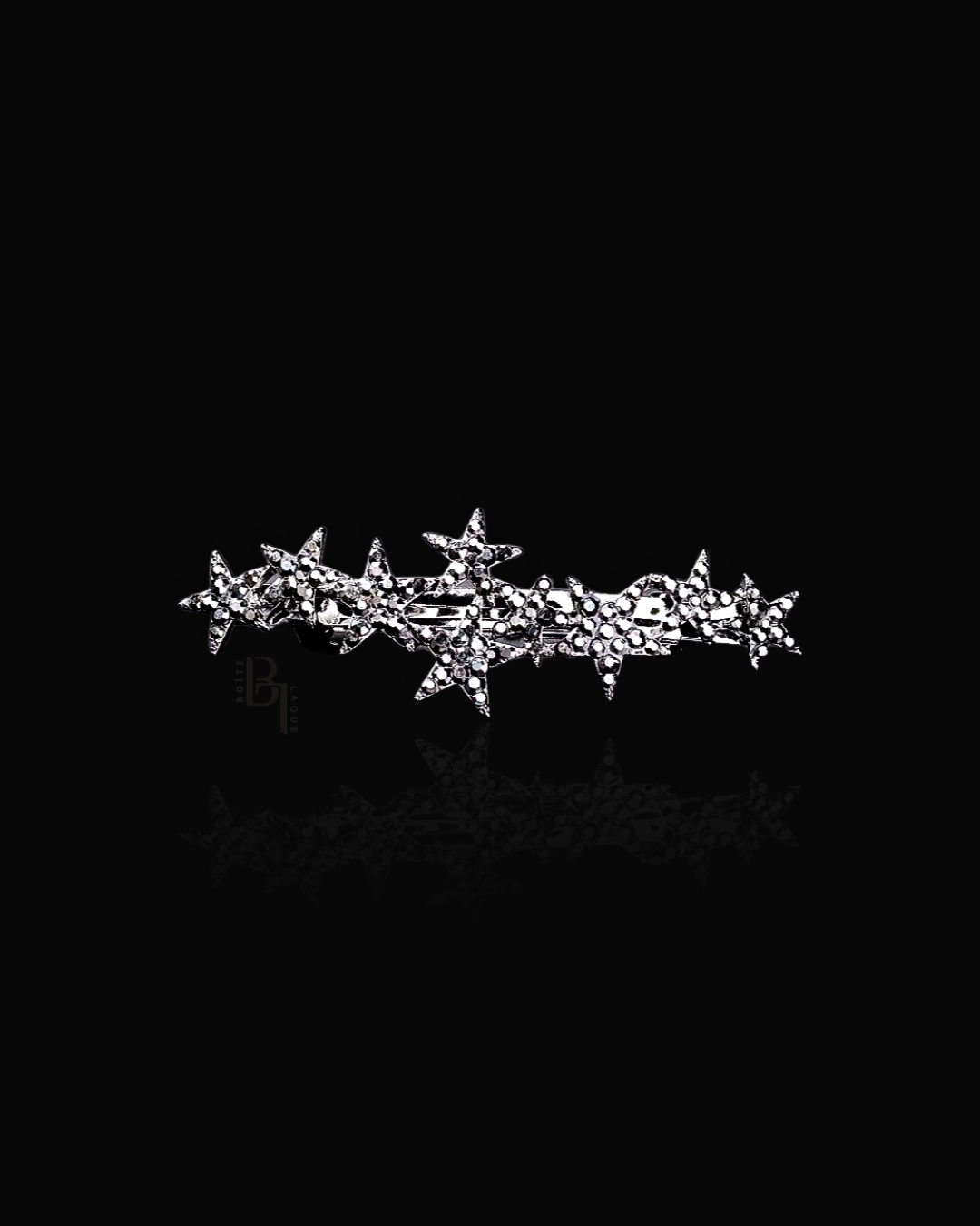 Stars barrette Clip with Set of Signature Silver Bobby Pins