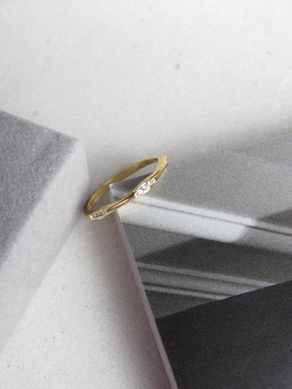 Dainty Sparkle Gold Stacking Ring