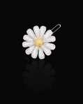 Bridal Daisy 14k White Gold Hair Pin with Set of Signature Silver Bobby Pins