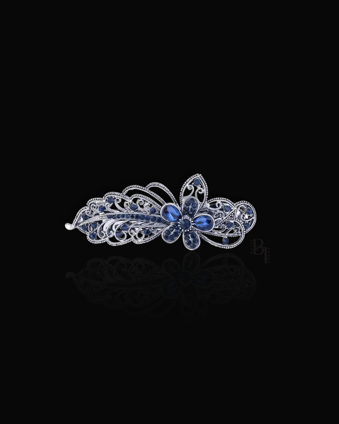 Elegant Bridal 14k White Gold Hair Pin with Set of Signature Silver Bobby Pins