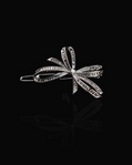 Crystal Ribbon 14k White Gold Hair Pin with Set of Signature Silver Bobby Pins