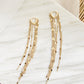 18K Solid Gold Tassel Earrings