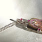 One of a Kind 4ct Natural Morganite Necklace, Pink Beryl, Ruby & Mother of Pearl Art Deco Pendant, Cor-de-Rosa Statement Jewelry