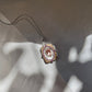 One of a Kind 4ct Natural Morganite Necklace, Pink Beryl, Ruby & Mother of Pearl Art Deco Pendant, Cor-de-Rosa Statement Jewelry