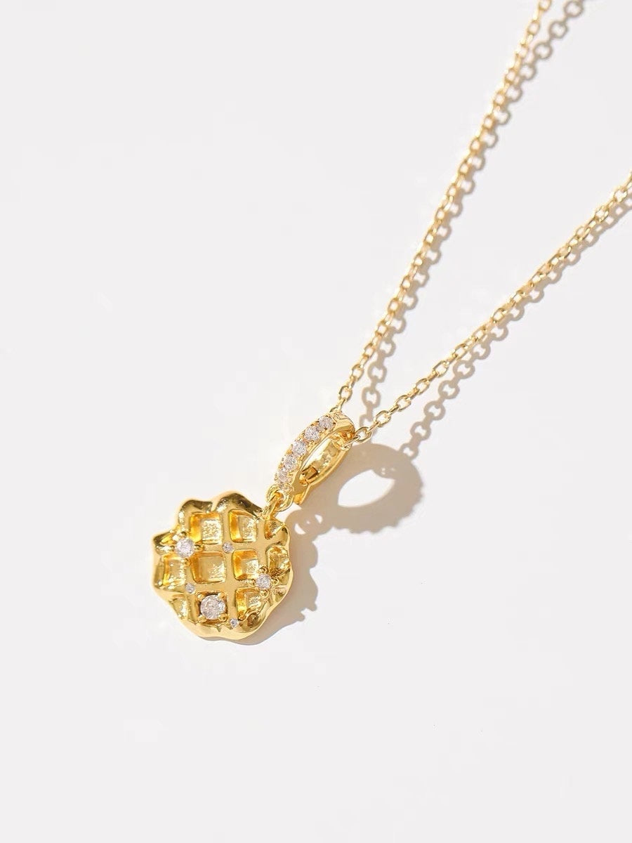 Waffle Pendant Charm