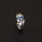 Blue Topaz Oval Cut Silver Ring