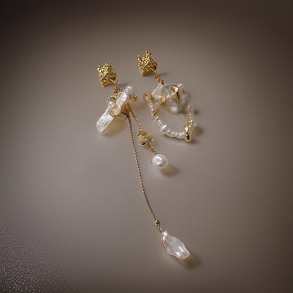 Lanai Asymmetrical Baroque Pearls Earrings