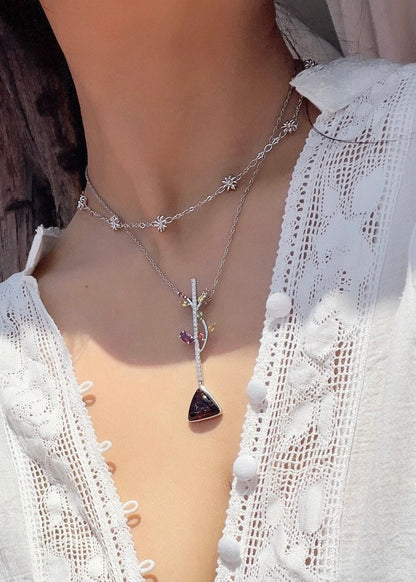 Natural Rubellite Tourmaline Pendant Necklace