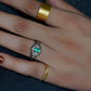 18k Solid Gold Natural emerald & diamonds ring
