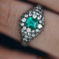 18k Solid Gold Natural emerald & diamonds ring
