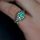 18k Solid Gold Natural emerald & diamonds ring