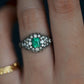 18k Solid Gold Natural emerald & diamonds ring