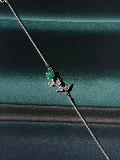 Natural Emeralds and Diamonds Bracelet