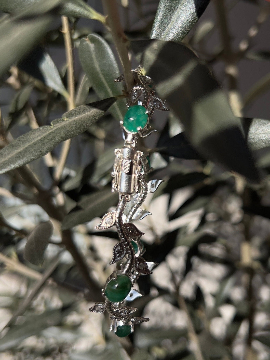 Natural Emeralds and Diamonds Bracelet Convertible to Necklace