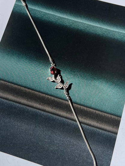 Natural Rubellite Tourmaline and Diamonds Bracelet