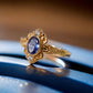Natural Tanzanite Victorian Engagement Ring in 18K Gold