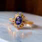 Natural Tanzanite Victorian Engagement Ring in 18K Gold