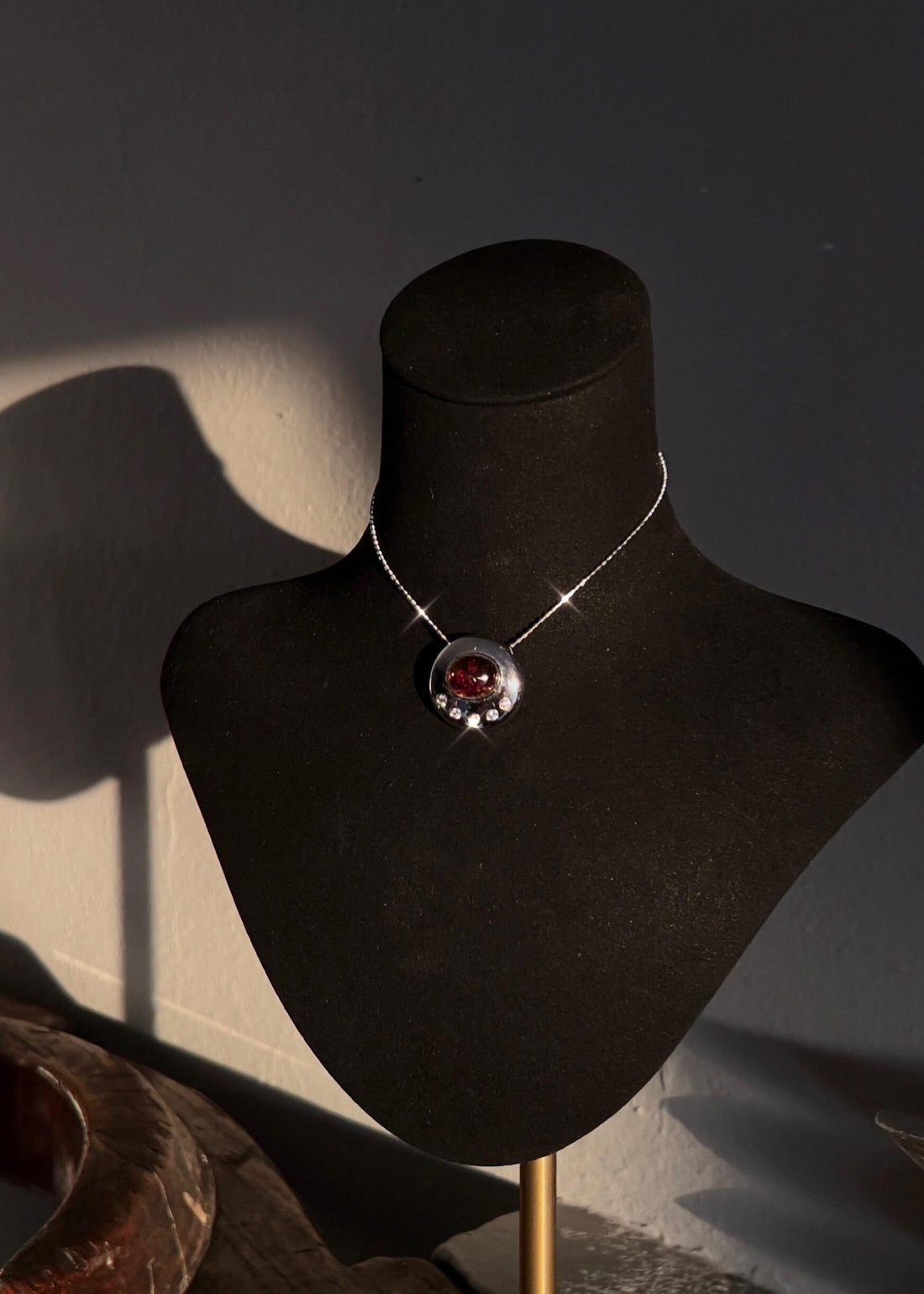 Natural Rubellite Tourmaline Pendant Necklace