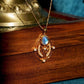 Blue Moonstone Art Nouveau 18K Solid Gold Pendant