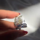 18k Solid White Gold Diamond Sapphire Butterfly Ring