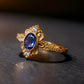 Natural Tanzanite Victorian Engagement Ring in 18K Gold