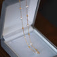 18K Solid Gold Akoya Freshwater Pearl Chain Necklace