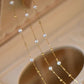 18K Solid Gold Akoya Freshwater Pearl Chain Necklace