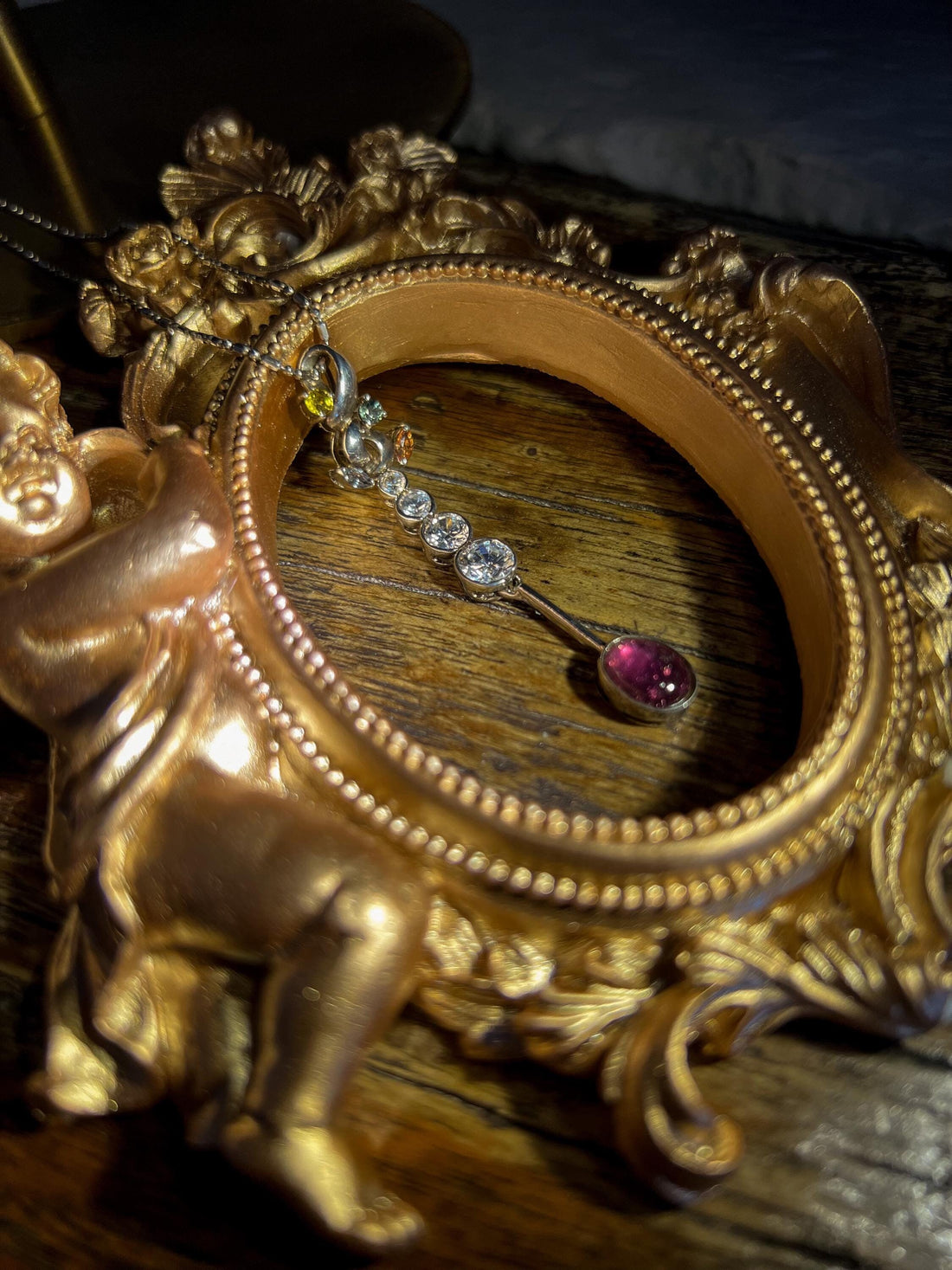 Rubellite Tourmaline Amulet Pendant Necklace